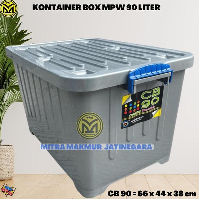 Jual CONTAINER BOX SILVER 90 LITER DENGAN RODA KONTAINER BOX SERBAGUNA ...