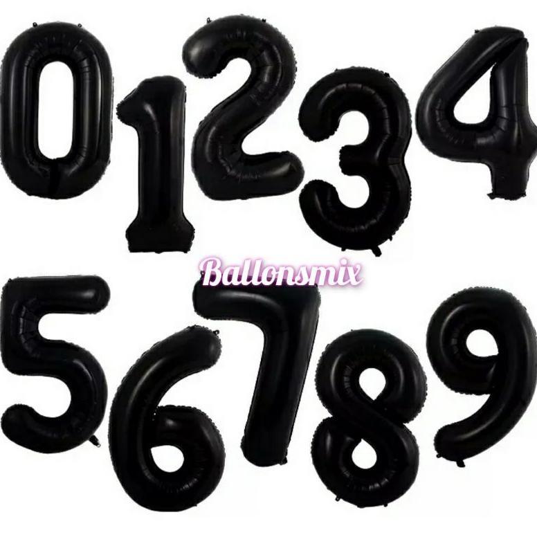 Jual Balon Foil Angka Hitam Ukuran 80Cm / Balon Ulang Tahun Stok Baru ...