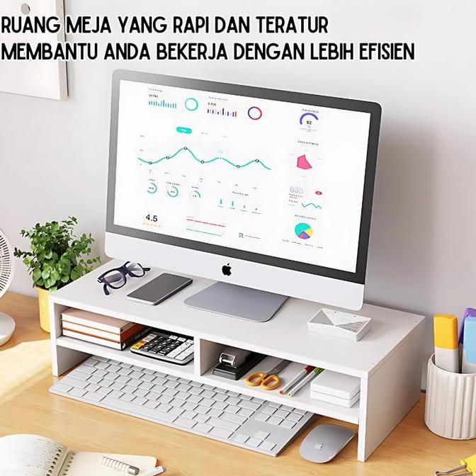 Jual Jaminbos- Rak Kayu Stand Monitor Serbaguna Rak Meja Tatakan Laptop ...