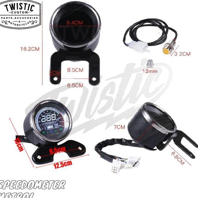 Jual Speedometer Digital Metrol Motor Custom Bobber Universal | Shopee ...
