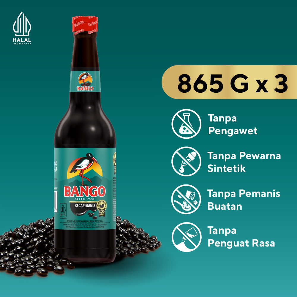 Jual Bango Kecap Manis Botol 865G x3 | Shopee Indonesia
