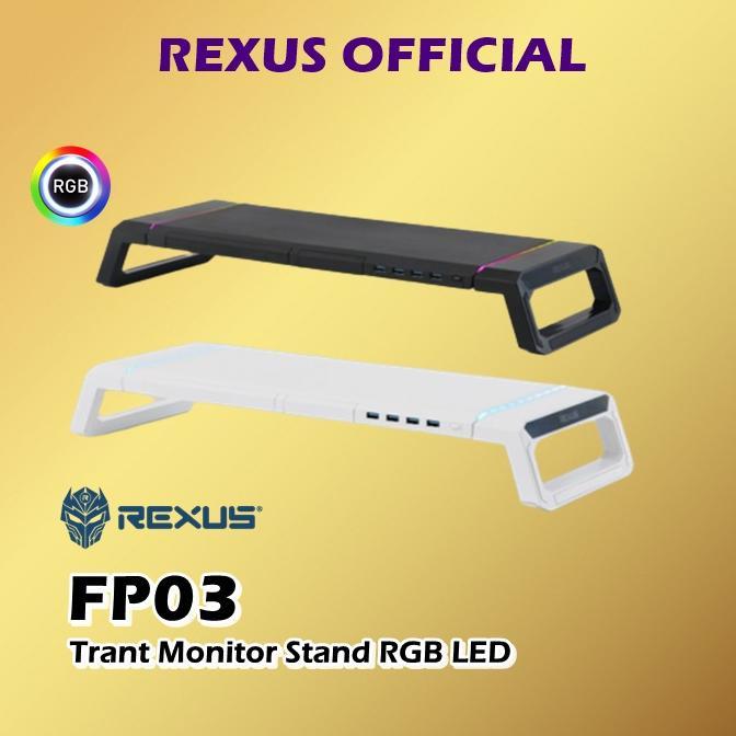 Jual Rexus FP03 FP-03 Trant Monitor LCD Stand RGB LED with USB 3.0 ...
