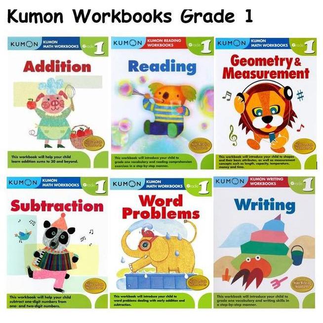 Jual Kumon Mathwriting Workbooks Grade 1 Word Problems Geometry ...