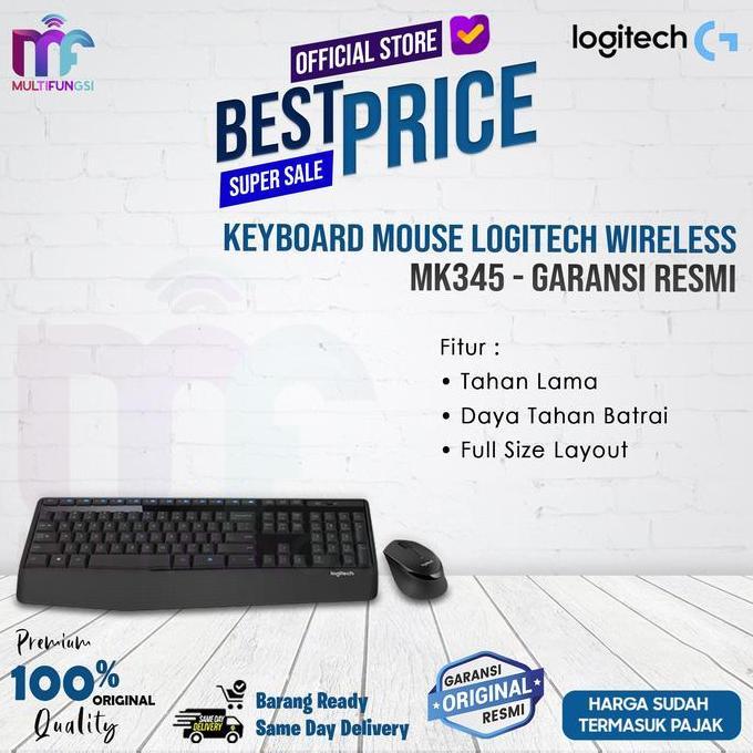 Jual Keyboard + Mouse Logitech Wireless MK345 - Garansi Resmi MK-345 ...