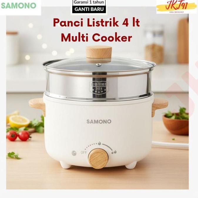 Jual NEW - Panci Listrik SAMONO 4 Liter Teflon Keramik Kukusan Penanak ...