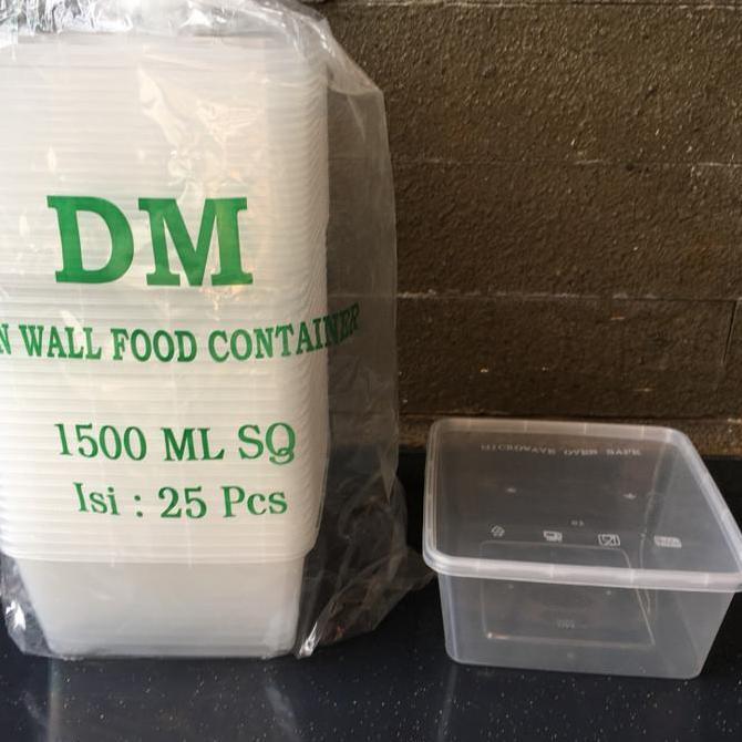Jual KOTAK MAKAN PERSEGI 1500ML - BOX THINWALL FOOD CONTAINER - ISI ...
