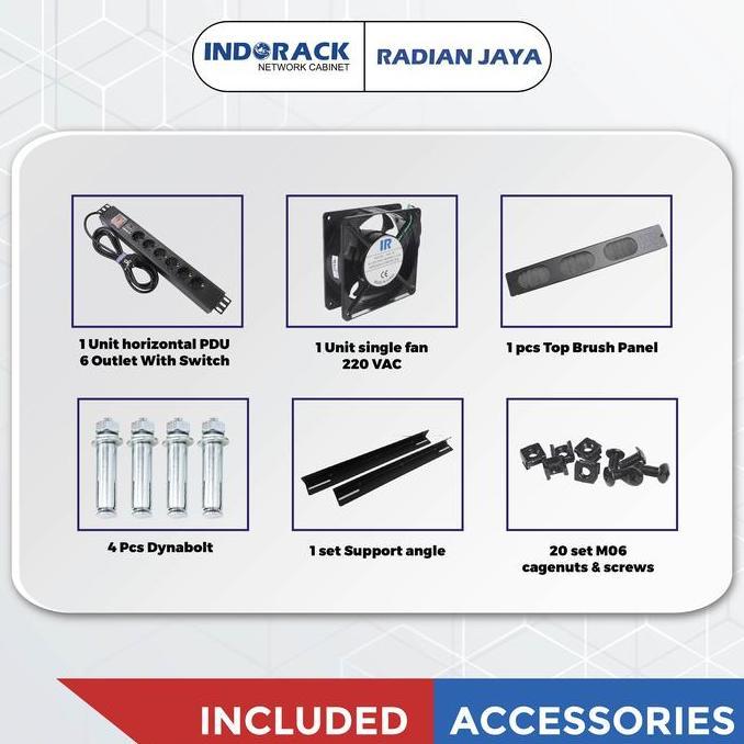 Jual Wallmount Rack INDORACK WIP6015S Perforated Door Rak 15U Depth ...