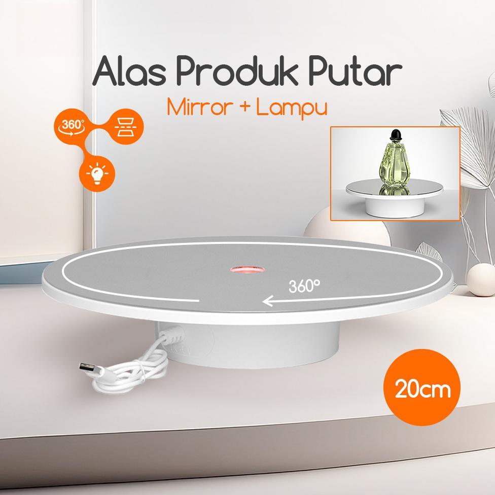 Jual IDEELAB Meja Rotating Stand Display Mirror RGB lighting turntable ...