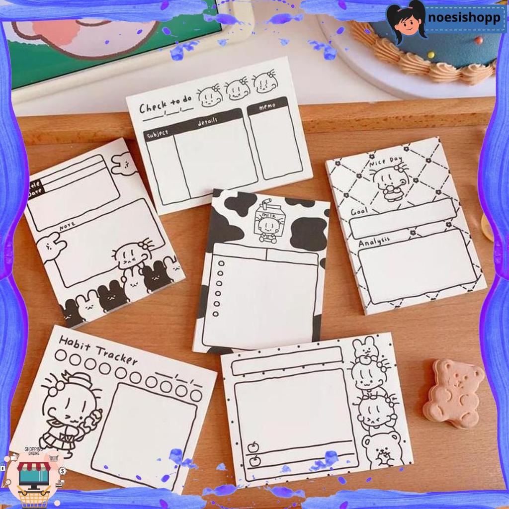 Jual 50 Lembar Memopad Girls Black and White Life Notepad Memo Paper ...