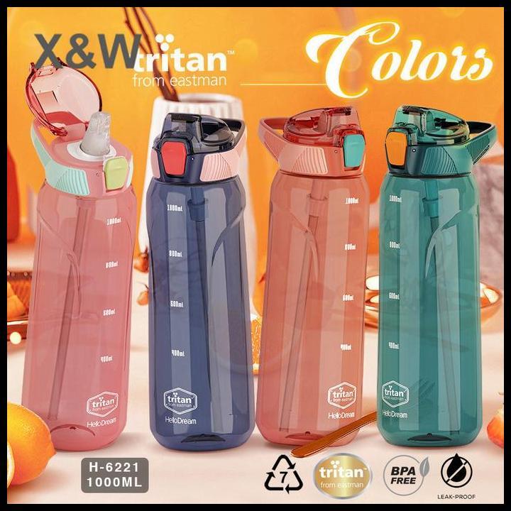 Jual Promo X&W Botol Minum Sport Plastik Tritan H6221 Withhandle And ...