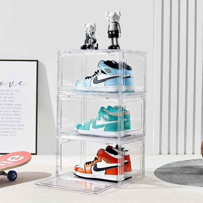 Jual Kotak Sepatu Transparan Tempat Simpan Sneakers Shoe Box Full ...