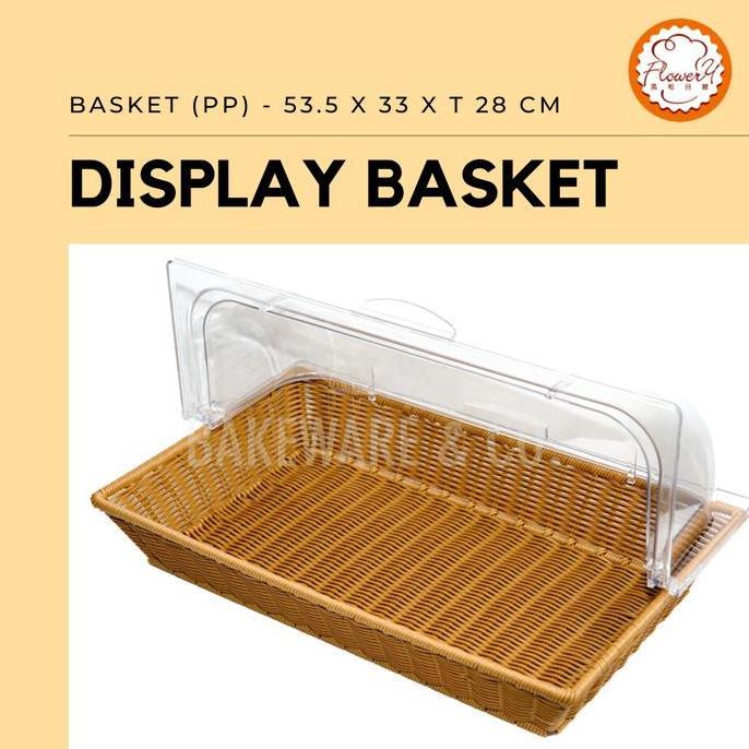 Jual Keranjang Display Roti - Rattan Display Basket (PP + Acrylic Cover ...