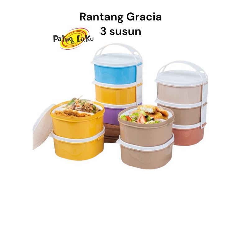 Jual sale rantang 3 susun gracia 1 pcs - rantang capucino / rantang ...