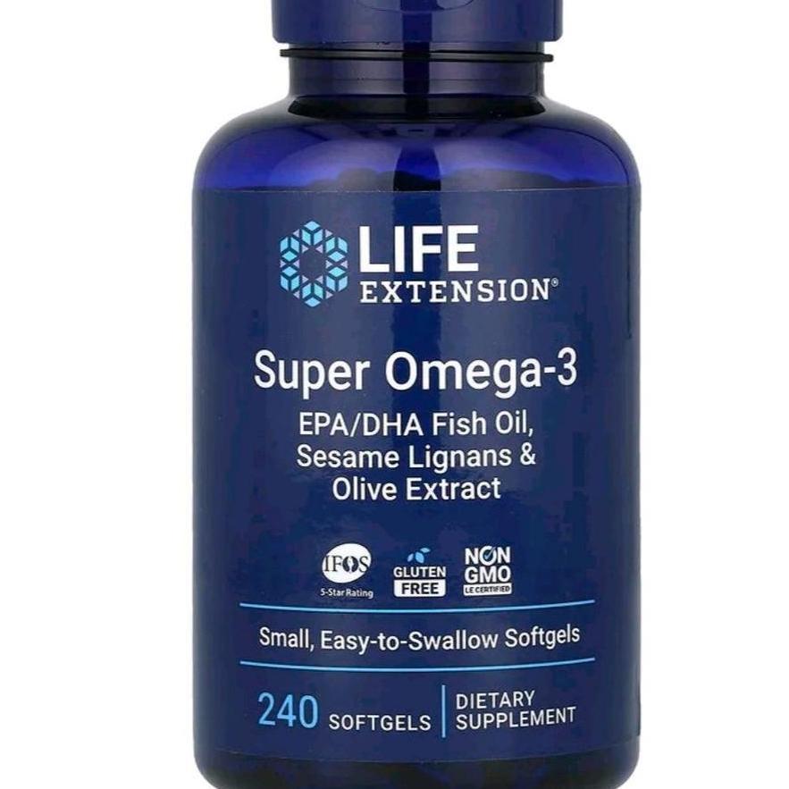 Jual Life Extension Super Omega-3 240 Softgels Epa/Dha Fish Oil, Sesame ...