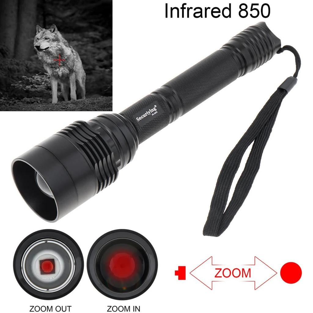 Jual SecurityIng Infrared Flashlight 10W IR 850nm T50 LED Zoomable ...