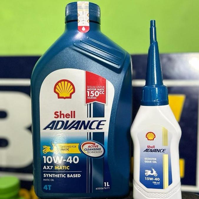 Jual New- Paket Oli Shell Ax7 Matic 1 Liter + Oli Gardan | Shopee Indonesia