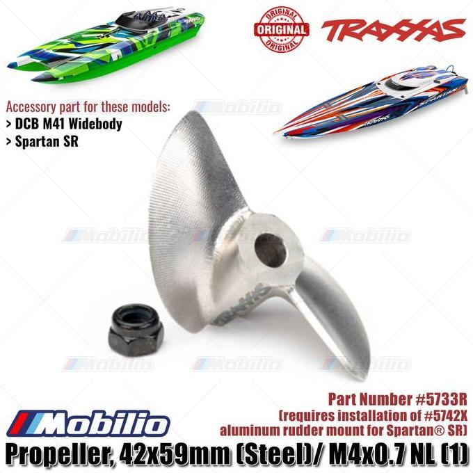 Jual Traxxas Part #5733R Steel Propeller 42X59Mm Upgrade Rc Boot ...