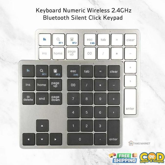 Jual MRSVI Keyboard Numeric Numpad Wireless 2.4G Bluetooth Silent Click ...