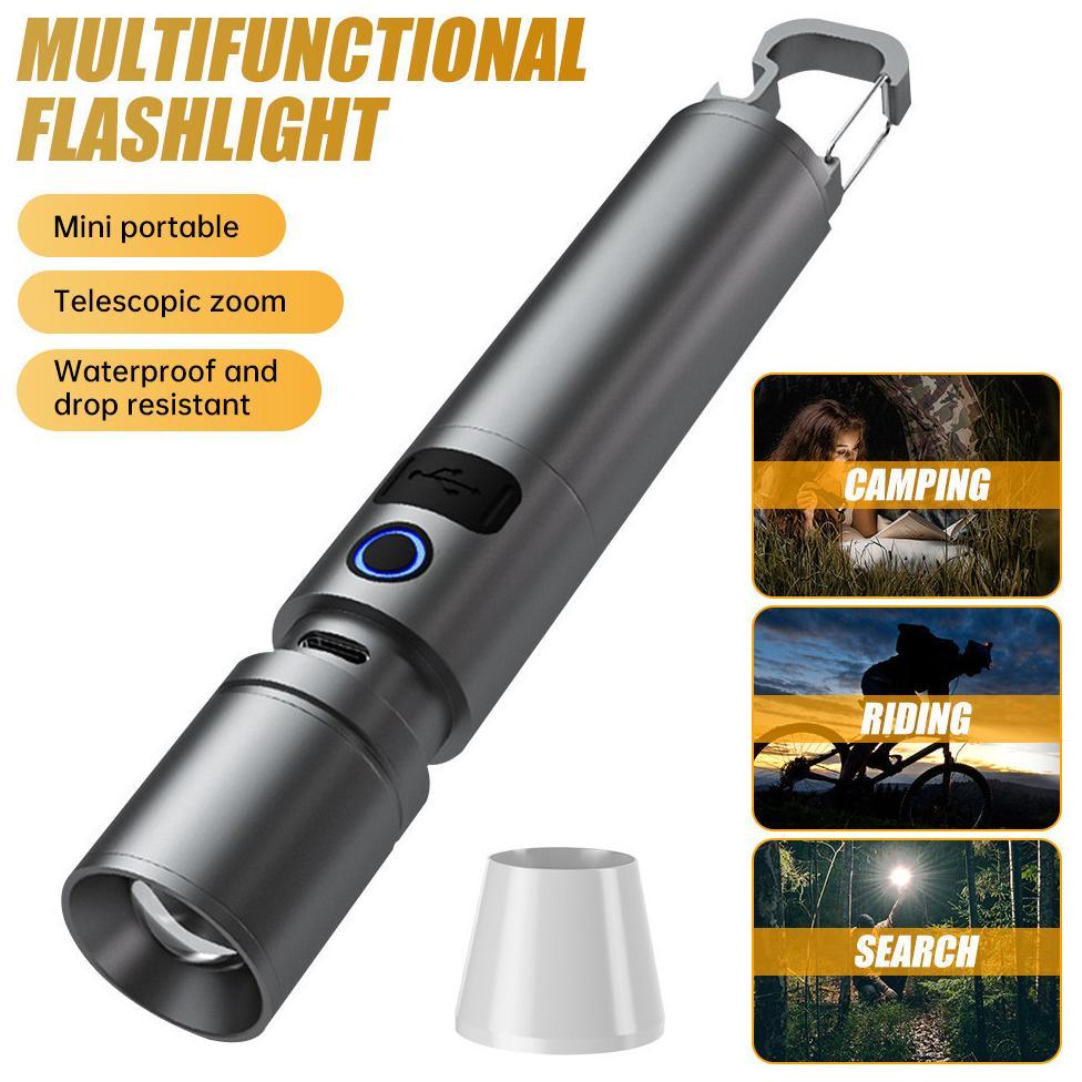 Jual Senter Laser Zoom Multifungsi yang Dapat Ditarik 1800mah/Senter ...