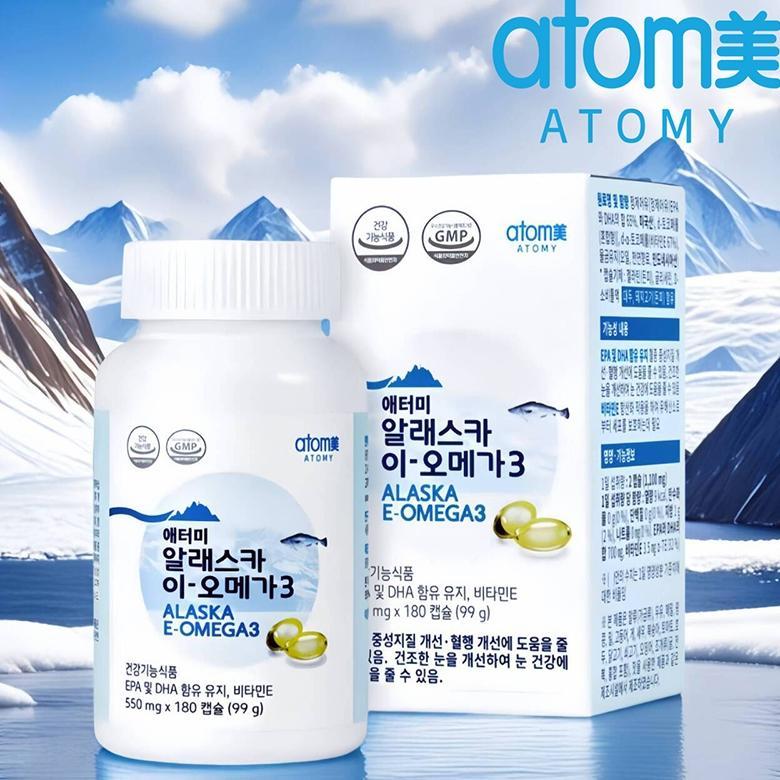 Jual Atomy Alaska E-Omega 3 180 Capsules Fish Oil Vitamin E Supplement ...