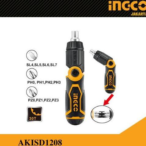 Jual (HM) Obeng Rachet 13in1 / Ratchet Screwdriver Set INGCO AKISD1208 ...