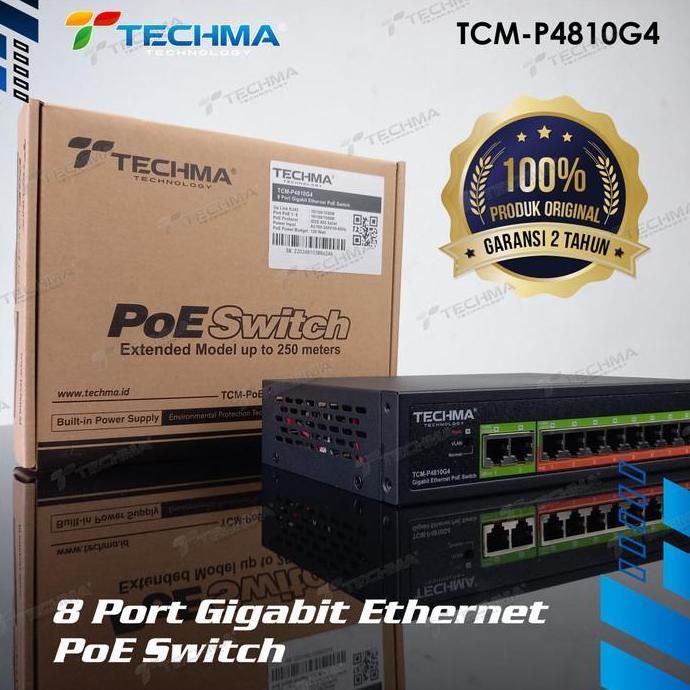 Jual Gedo.Rafasz - Techma Tcm-P481G4 Gigabite Poe Switch 8Port 1Mbps 2 ...