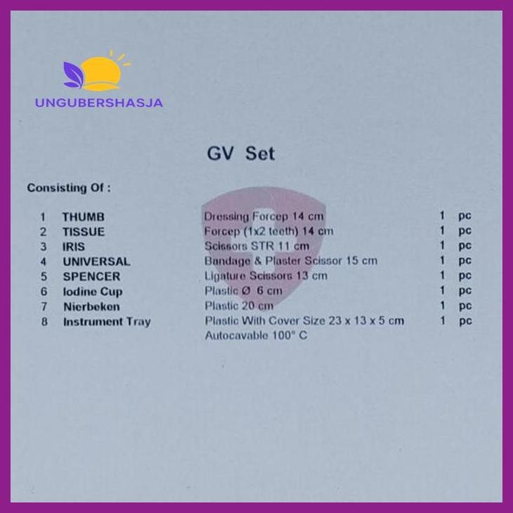 Jual (MEDIS) ALAT MEDIS GV SET / BANDAGE SET/ SET GANTI PERBAN RUMAH ...