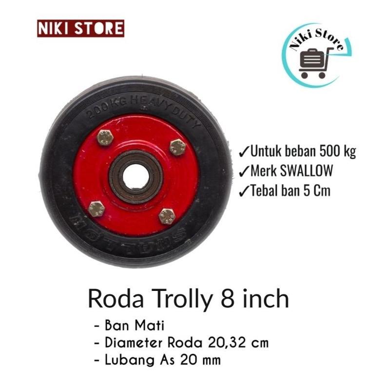 Jual RODA LORRY KARET SWALLOW 8 inch | RODA TROLLEY inch | RODA ROLLI ...