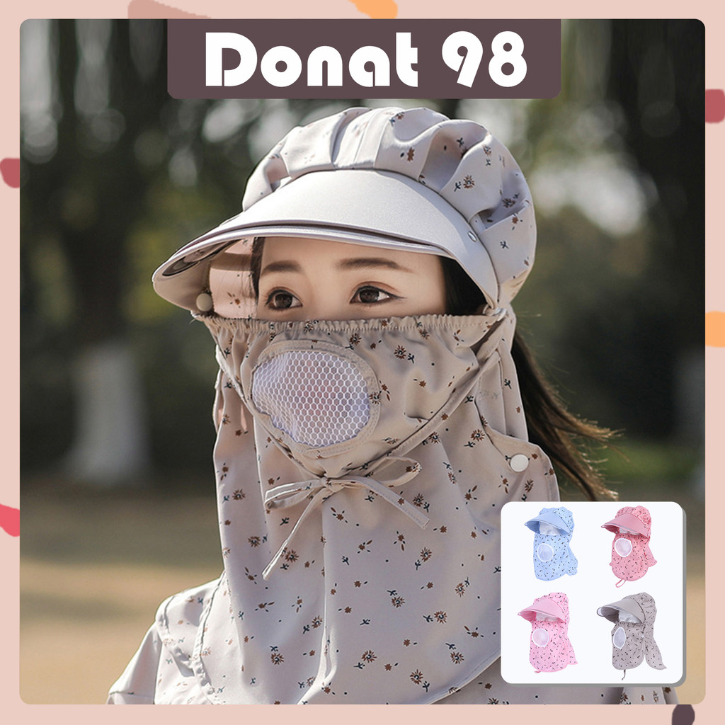 Jual Topi Visor Lipat Anti UV Dengan Cadar Masker Topi Wanita Model ...