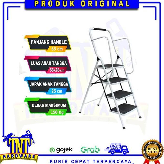 Jual Promo Tangga Rumah Lipat Besi With Handle Xenon 4S Steel Ladder 4 ...