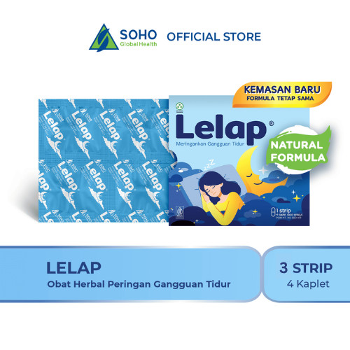 Lelap Obat Peringan Gangguan Tidur @4 Tablet - Not Melatonin x 3 pcs
