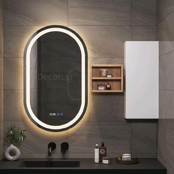 Jual Bathroom Mirrors cermin lampu led touchscreen - cermin oval ...