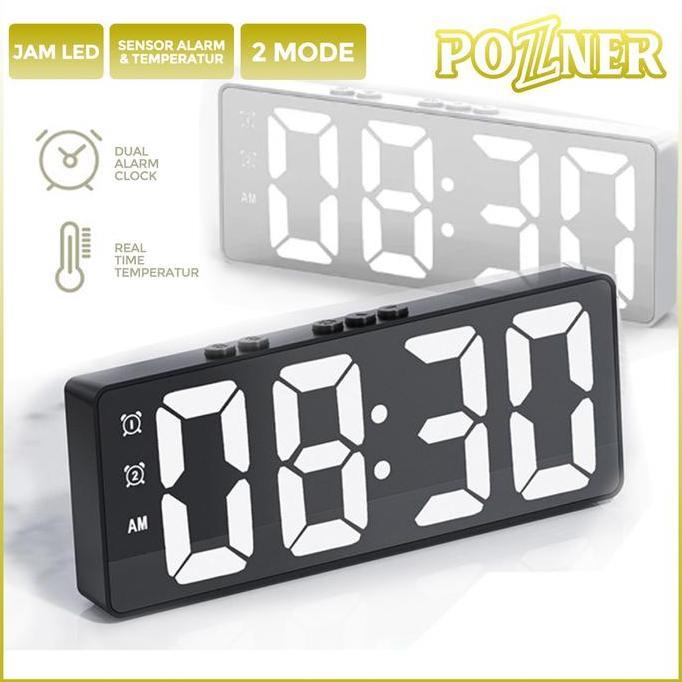 Jual Jam Meja Mirror Alarm Clock Jam LED Jam Digital Voice Control ...