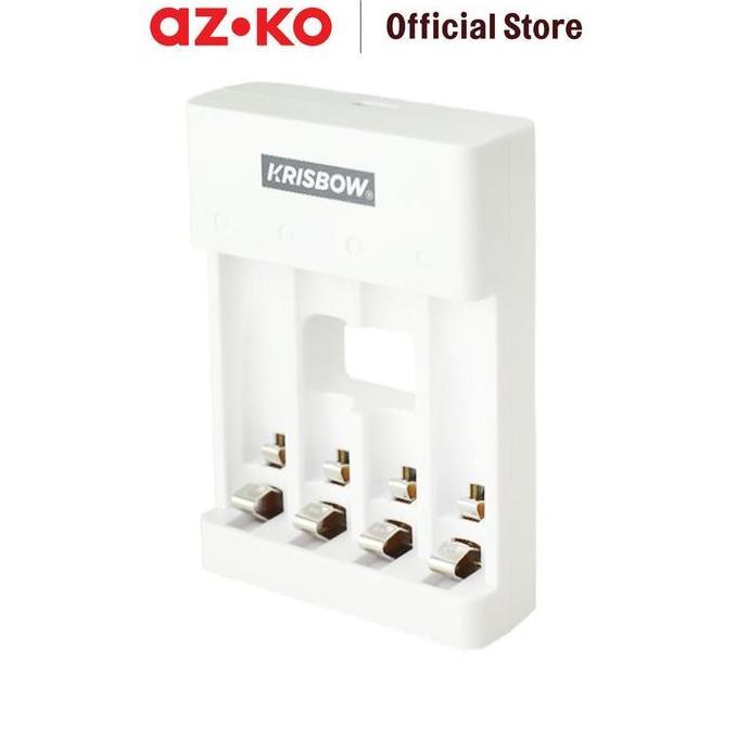 Jual AZKO Krisbow Charger Baterai 4 Slot Aa/Aaa Fast Charging Casan ...