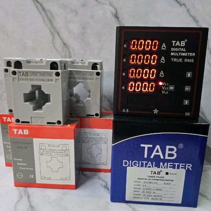 Jual Paket Digital Meter 3Ui Av + Ct 3Pcs Tab Digital Panel Meter ...