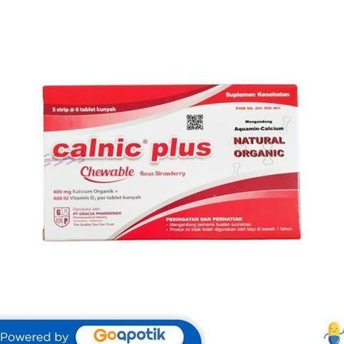 Jual Calnic Plus Chewable Rasa Strawberry Box 30 Tablet Original ...
