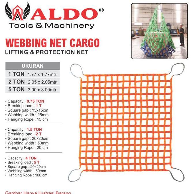 Jual BEBAS ONGKIR - WEBBING NET CARGO / JARING ANGKAT BARANG / LIFTING ...