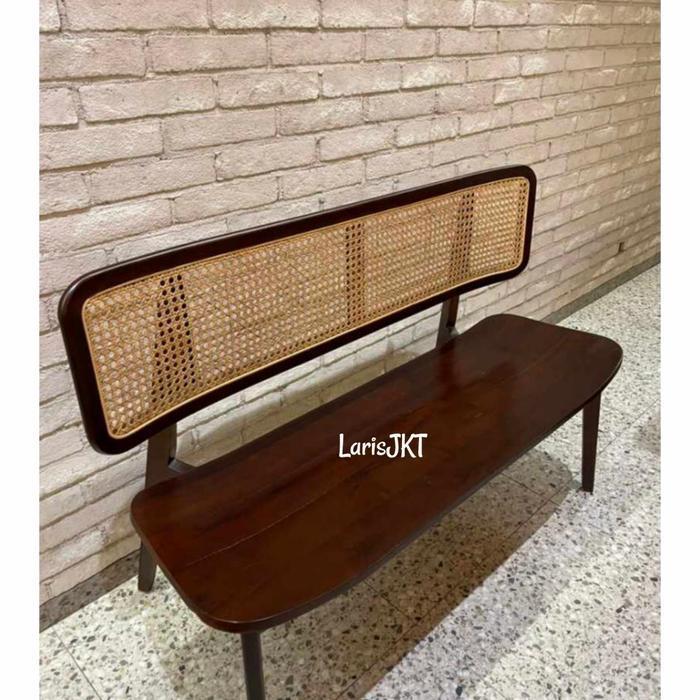 Jual Kursi Panjang Bench Rotan Kayu Jati Retro Minimalis | Shopee Indonesia