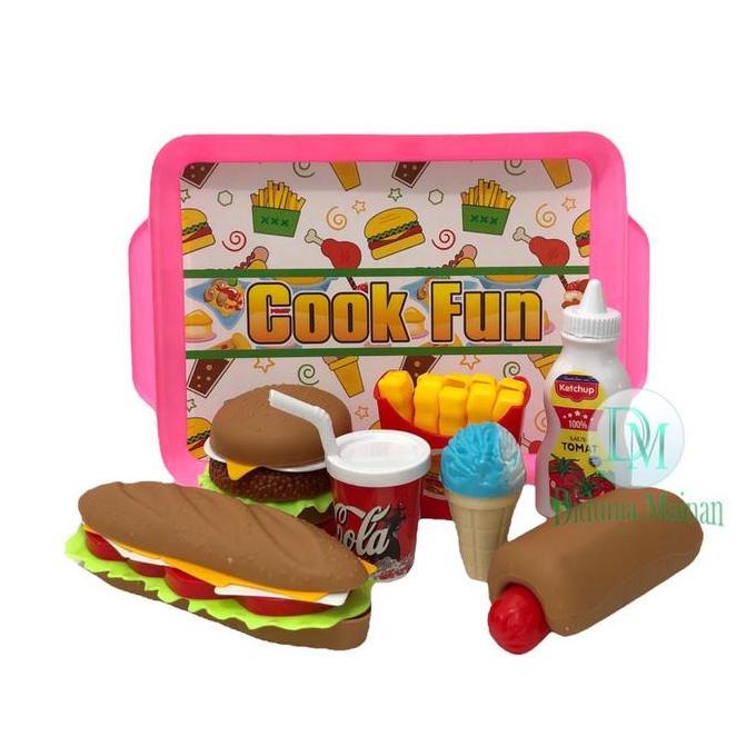 Jual mainan edukasi anak makanan restoran siap saji burger set fast ...
