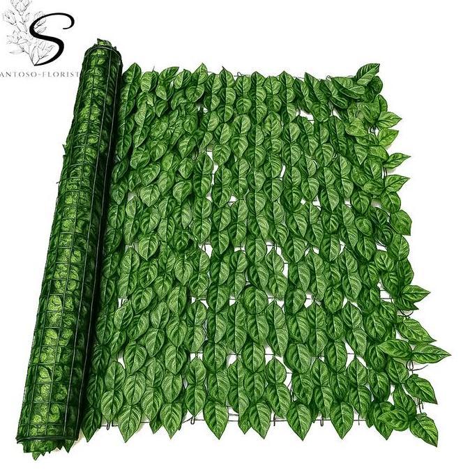 Jual Rumput Dinding Sintetis Dekorasi Dinding Daun Rambat Pagar 3 Meter ...