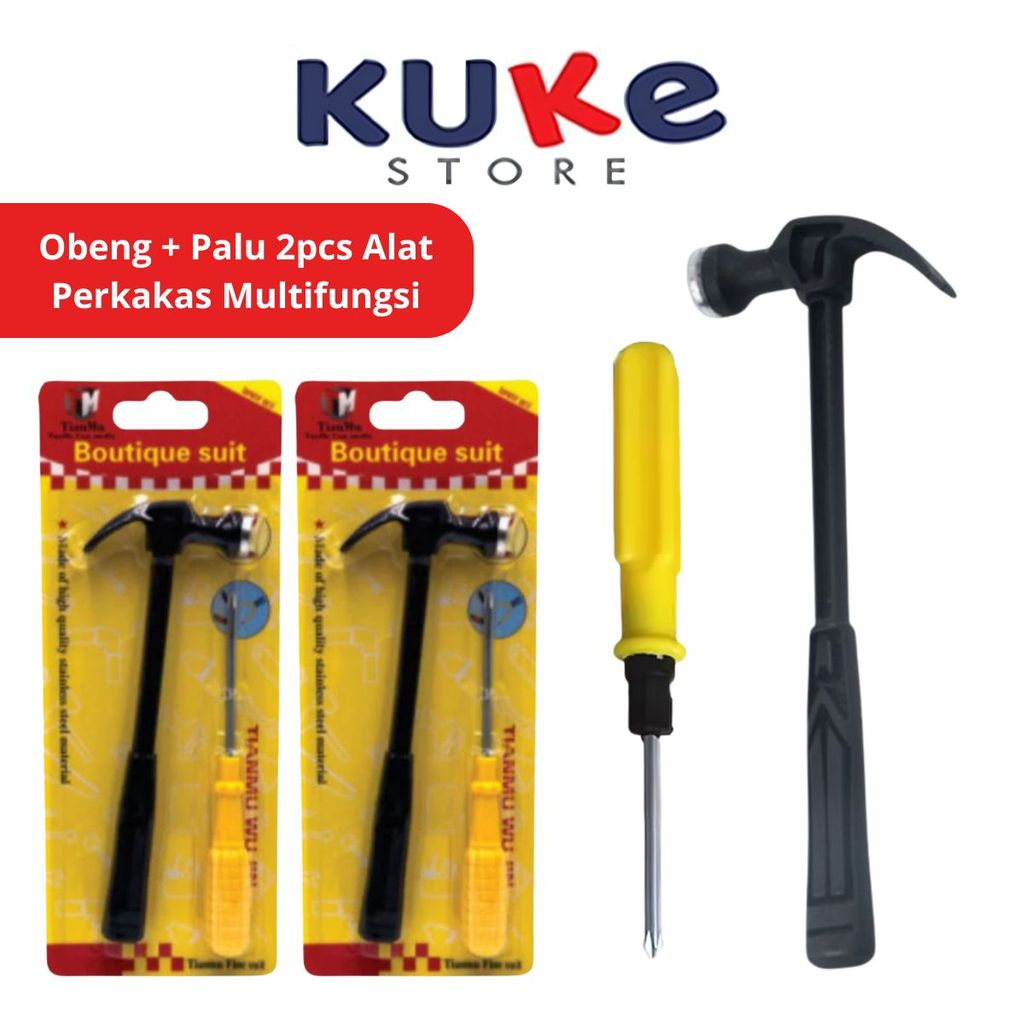 Jual KUKE Obeng + Palu 2pcs / Set Alat Perkakas Pertukangan Pembuka ...