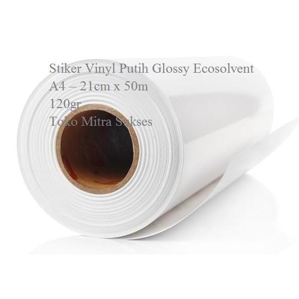 Jual Stiker Vinyl Putih Glossy Ecosolvent A4 - 21Cm X 50M | Shopee ...