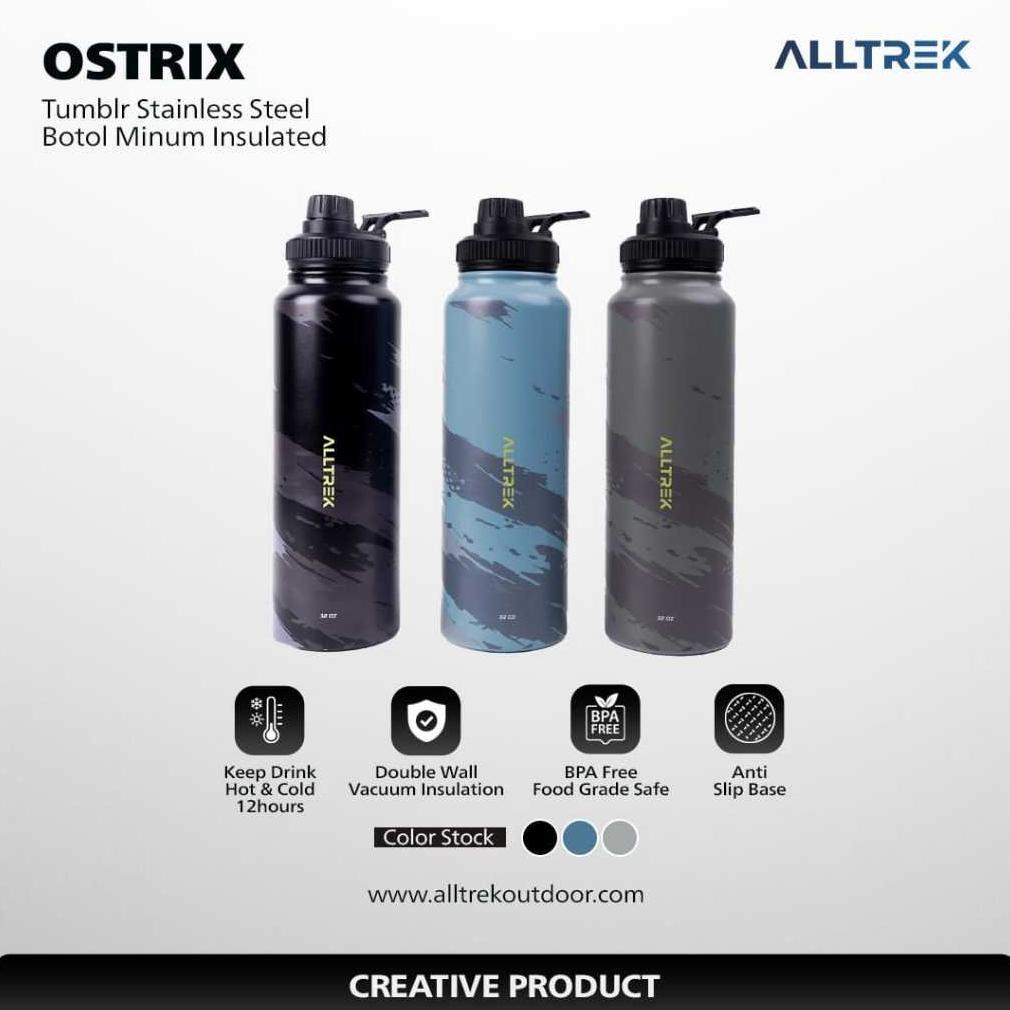 Jual ALLTREK Water Bottle OSTRIX 1000ml Tumbler Stainless Steel Botol ...