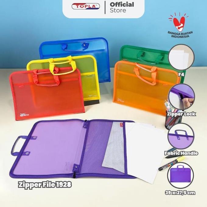 Jual Organix- Topla Tas Resleting Dokumen Zipper File 1928 Map Dokumen ...