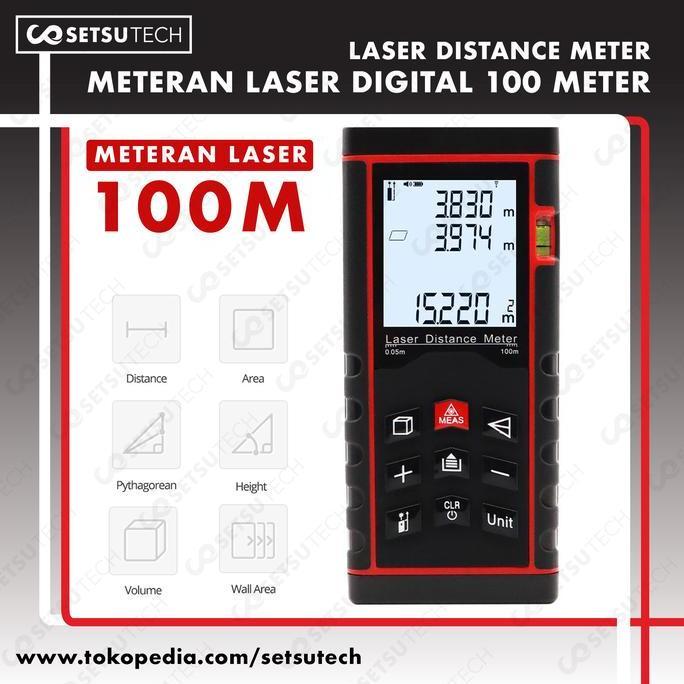Jual Meteran Laser Digital Distance Pengukur Dimensi 40 60 80 100 120 ...