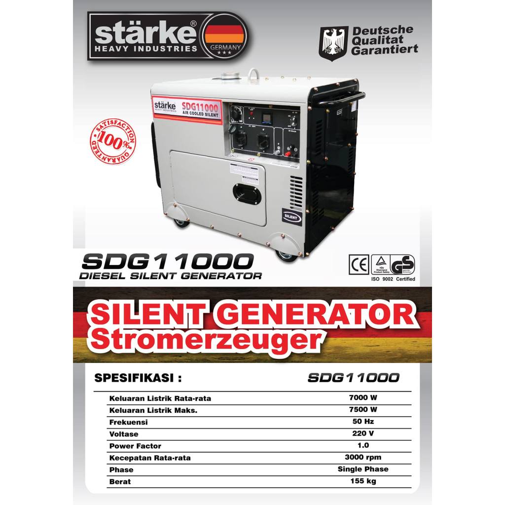 Jual Genset Diesel Starke SDG 11000 Silent Type - Generator Solar 7500 ...