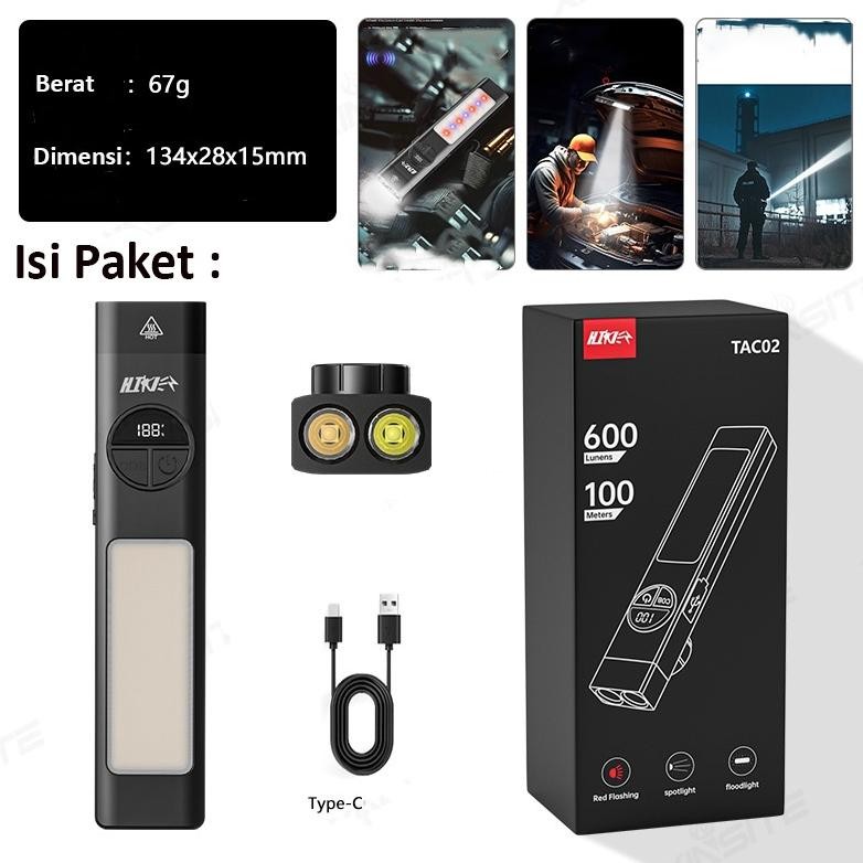 Jual Senter EDC TAC02 cahaya putih kuning Senter | Shopee Indonesia