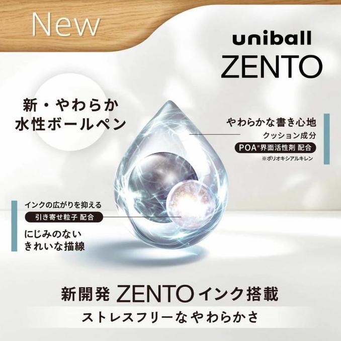 Canetas esferográficas Uniball Zento de tinta gel, 12 canetas pretas de ponta média lisa