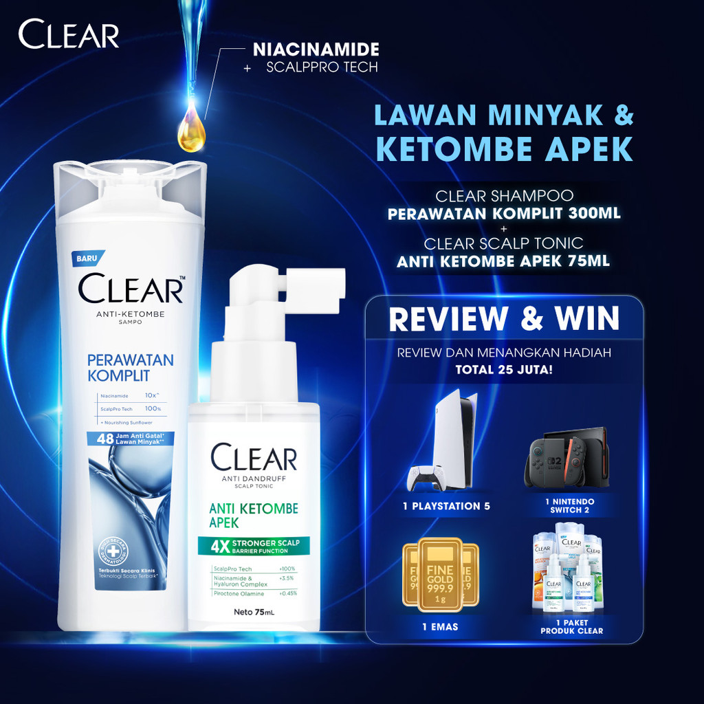 Jual [Bundle HEMAT] CLEAR Shampoo Perawatan Komplit Anti Ketombe 300ml