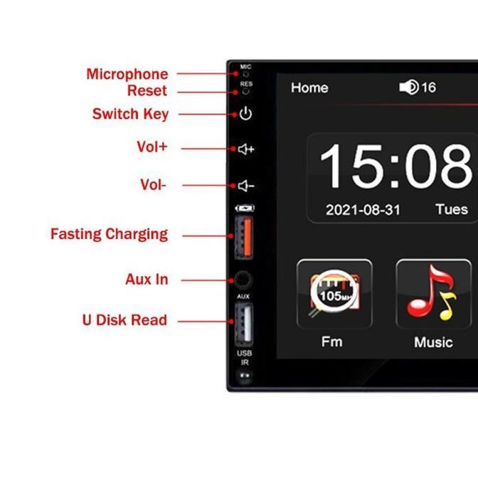 Jual New 7021/7101/7018b Head Unit Double DIN Android 7 INCI Audio Car ...